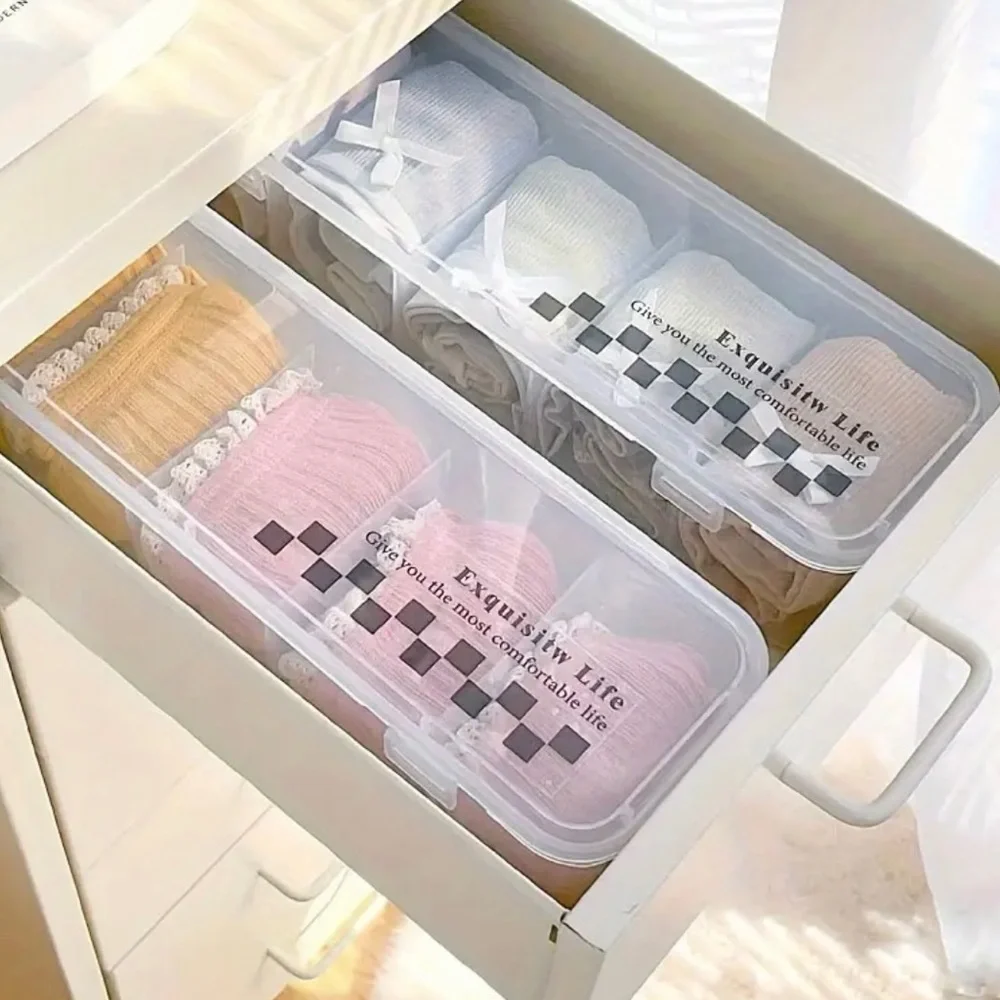4 multi-grid socks drawer storage boxes underwear drawer household space saving